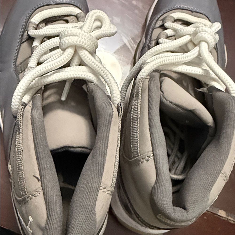Jordan Gray and White High-Top Sneakers - Picture 6 of 7